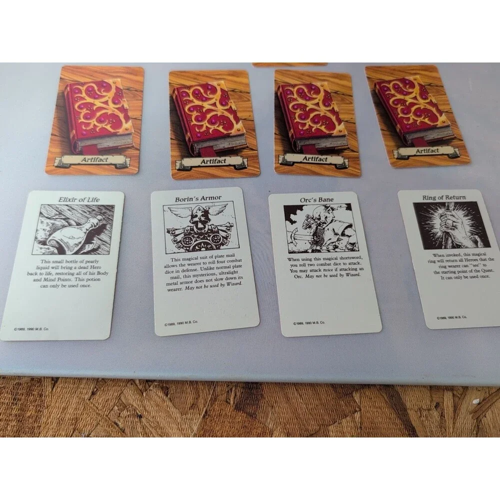1989/90 Hero Quest 9 ARTIFACT Cards Original